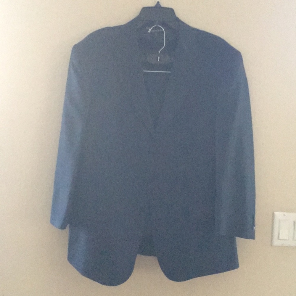 Tailored Navy Blue Striped Suit- Size 34